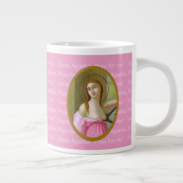 Pink St. Agatha (M 003) 20 oz. Jumbo Coffee Mug (Right)