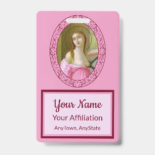 Pink St. Agatha (M 003) Badge 3 ID Badge
