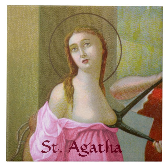 Pink St. Agatha (M 003) Ceramic Tile 1 (Front)