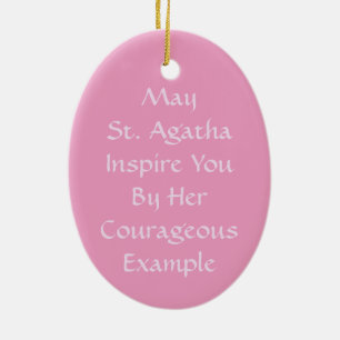Pink St. Agatha (M 003) Ceramic Tree Decoration