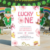Pink St Patrick Lucky One Kids First Birthday