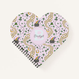 Pink St Patricks Day Heart Notebook