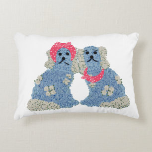 Pink Staffordshire Dogs Bandanna Decorative Cushion