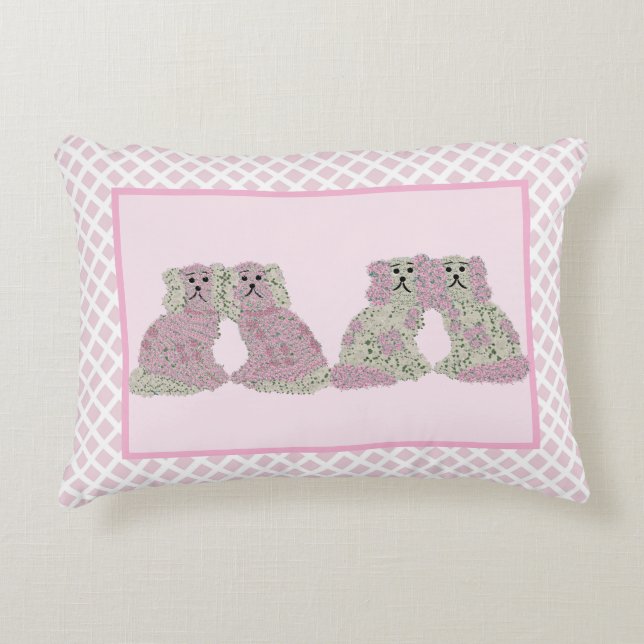  Pink Staffordshire Dogs Breakfast Decorative Cushion (Front)