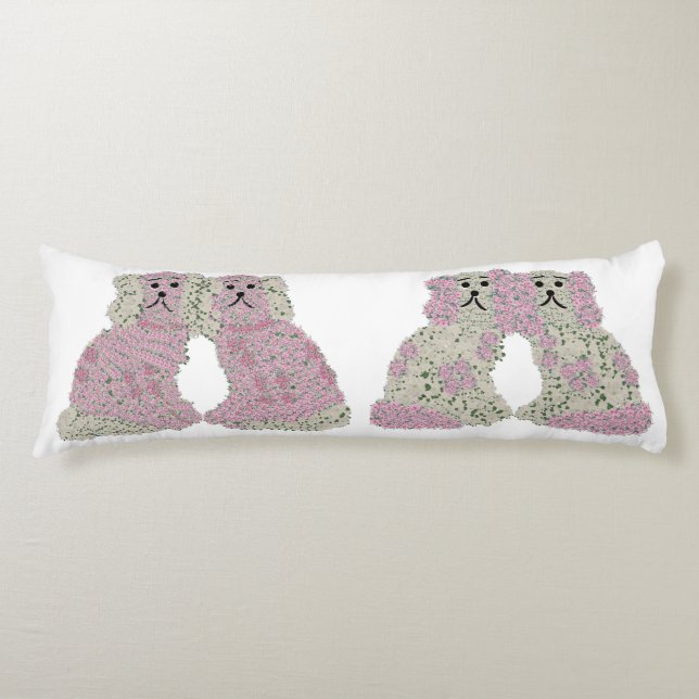  Pink Staffordshire Dogs Ginger Jars  Lumbar Body Cushion (Front)