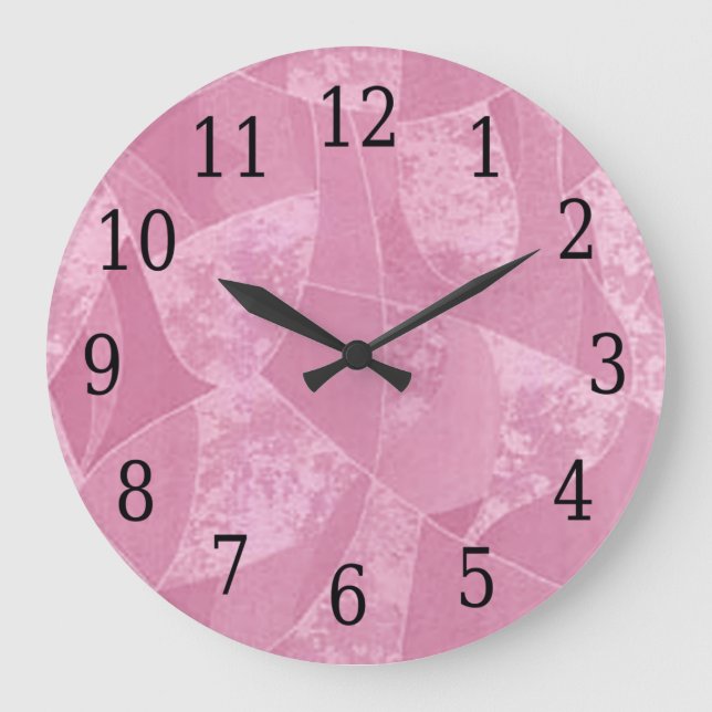 Pink Stain Glass Round Clock (Front)
