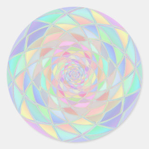 Pink Stained Glass Window Pastels Classic Round Sticker