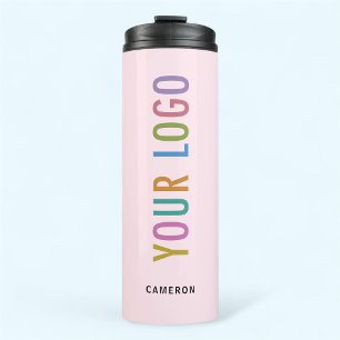 Pink Stainless Steel Tumbler Logo Branded 12 fl oz