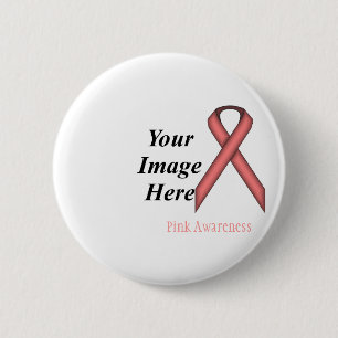 Pink Standard Ribbon by Kenneth Yoncich 6 Cm Round Badge