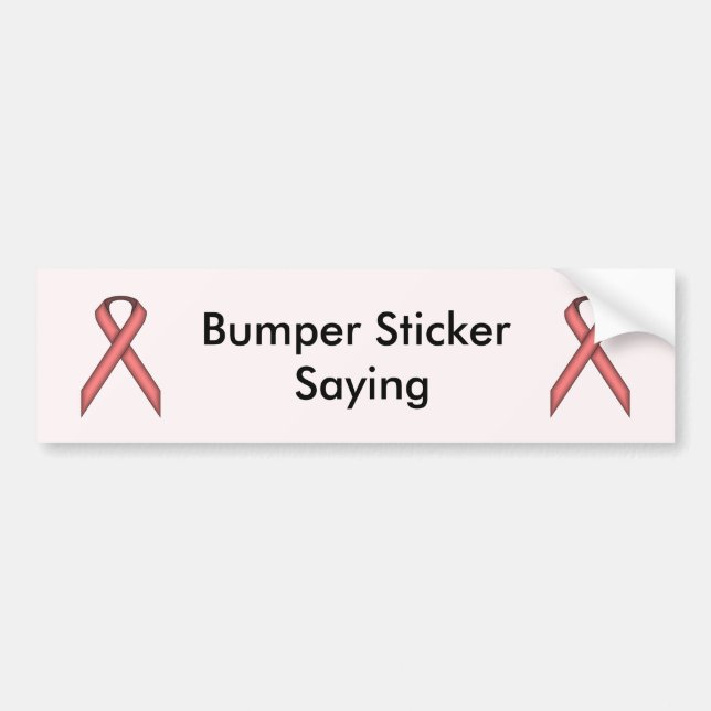 Pink Standard Ribbon by Kenneth Yoncich Bumper Sticker (Front)