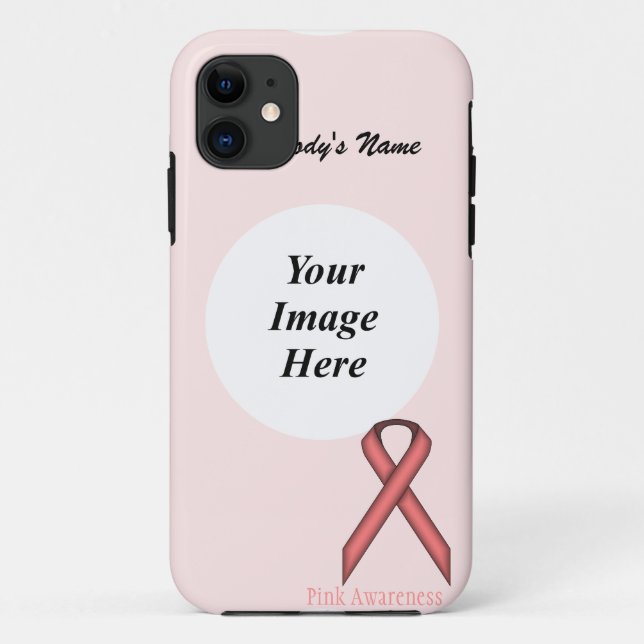 Pink Standard Ribbon by Kenneth Yoncich Case-Mate iPhone Case (Back)