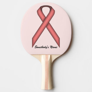 Pink Standard Ribbon by Kenneth Yoncich Ping Pong Paddle