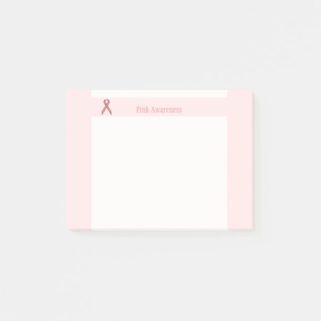 Pink Standard Ribbon by Kenneth Yoncich Post-it Notes (Front)