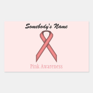 Pink Standard Ribbon by Kenneth Yoncich Rectangular Sticker