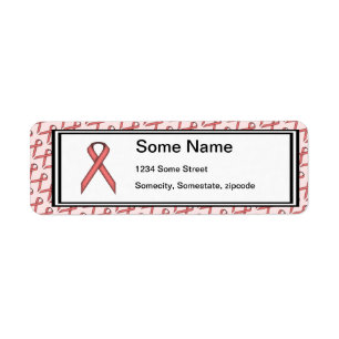 Pink Standard Ribbon Return Address Label