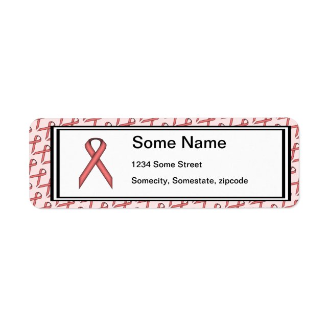 Pink Standard Ribbon Return Address Label (Front)