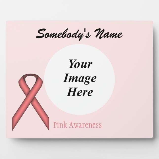 Pink Standard Ribbon Template by Kenneth Yoncich Plaque (Front)