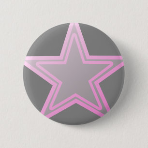 Pink Star 6 Cm Round Badge