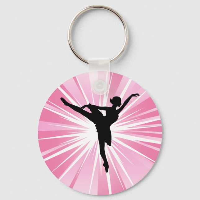 Pink Star Ballerina Key Ring (Front)