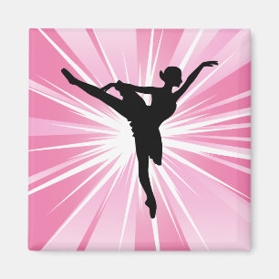 Pink Star Ballerina Magnet