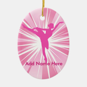 Pink Star Ballerina Name customisable Ornament