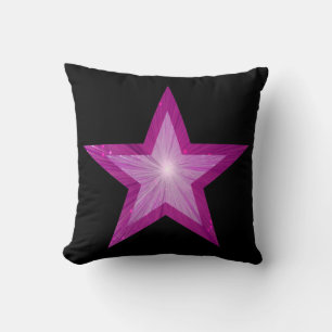 Pink Star Black 'Text' throw pillow square