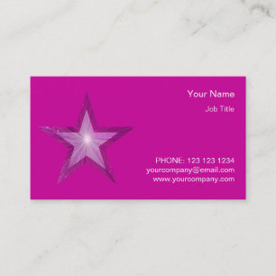 Pink Star business card template side star pink