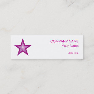 Pink Star business card template skinny white