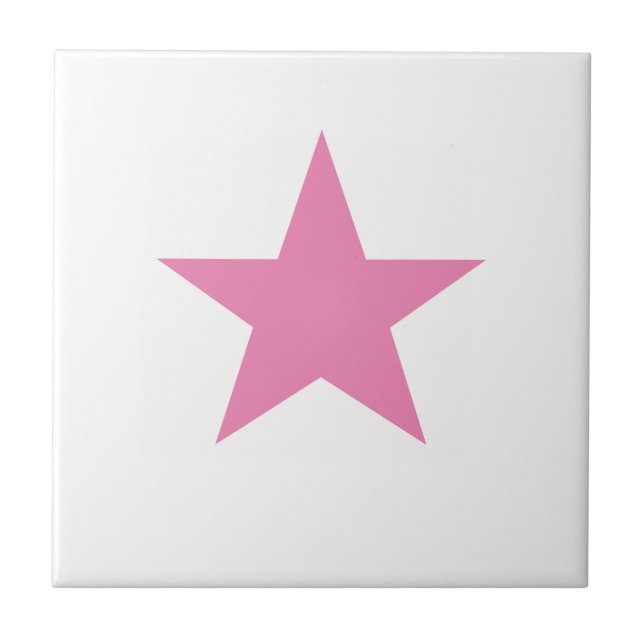 Pink Star Ceramic Tile (Front)