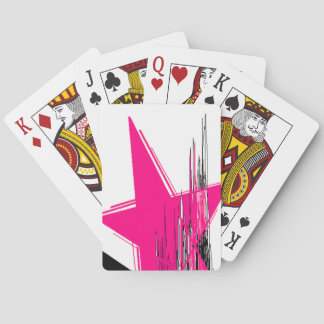 Pink star deck playing cards