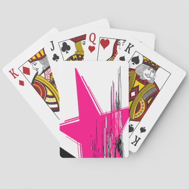 Pink star deck playing cards (Back)