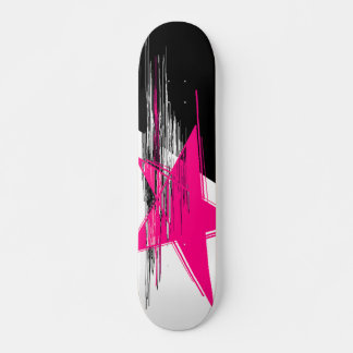Pink star deck skateboard