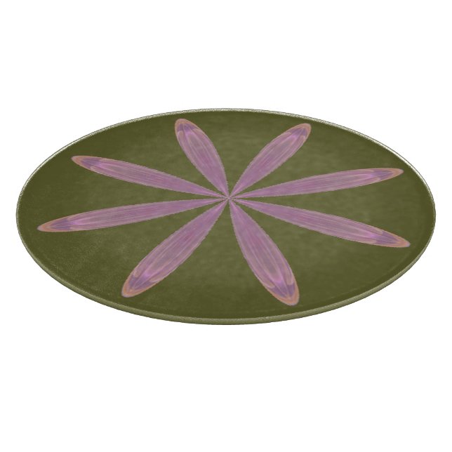 Pink Star Flower Kaleidoscope Mandala Cutting Board (Corner)