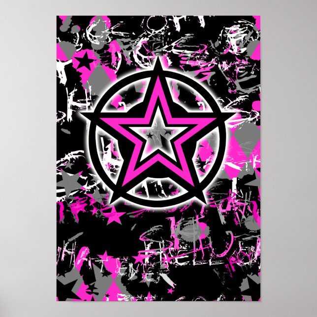 Pink Star Graphic Poster (Front)