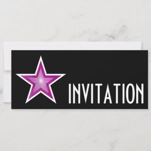 Pink Star 'INVITATION' black long Invitation