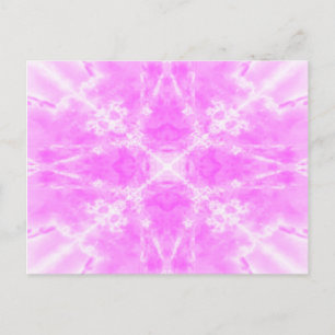 Pink star kaleidoscope pattern postcard