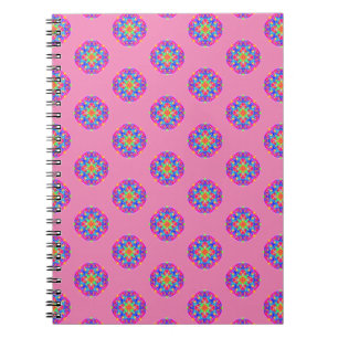 Pink Star Mandala Pattern Boho Notebook
