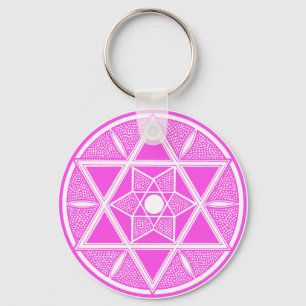 Pink Star of David Key Ring
