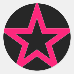 Pink Star on Black - Sticker