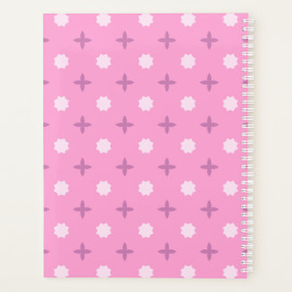 Pink Star Petal Dot Pattern Planner