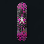 Pink Star Skull Skateboard<br><div class="desc">Chequerboard skull graphic by artist Roseanne Jones.</div>