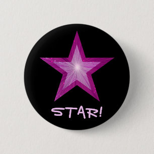 Pink Star 'STAR!' button black