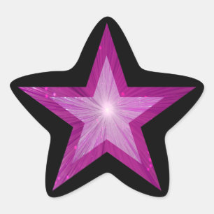 Pink Star star-shape sticker black