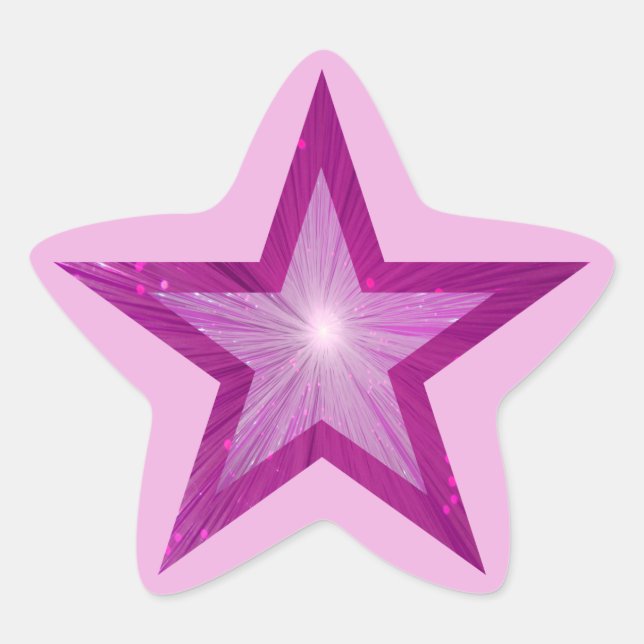 Pink Star star-shape sticker pale pink (Front)