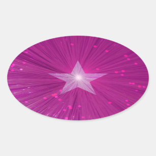 Pink Star sticker oval