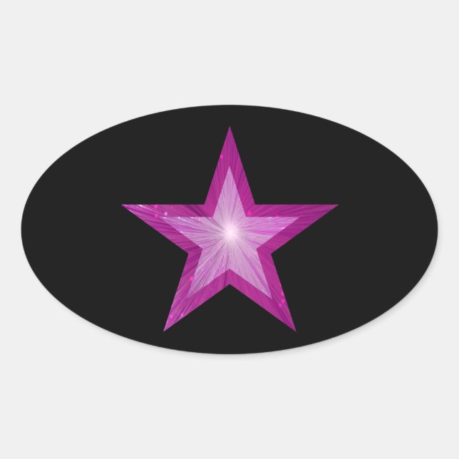 Pink Star sticker oval black (Front)