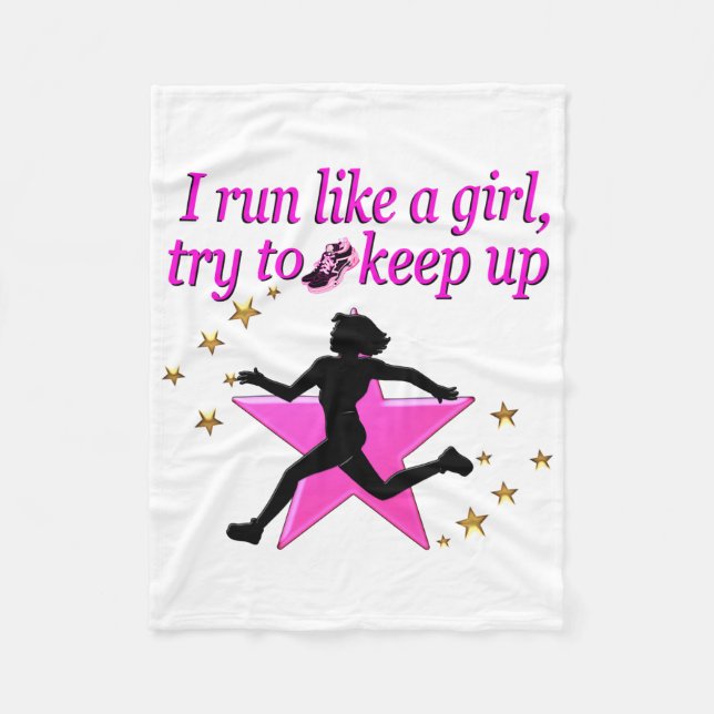 PINK STAR TRACK AND FIELD CHAMPION FLEECE BLANKET (Front)