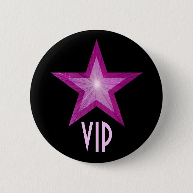Pink Star 'VIP' button black (Front)