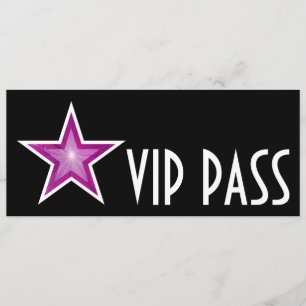 Pink Star 'VIP PASS' invitation black long