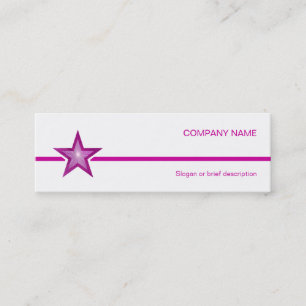 Pink Star white line business card white skinny